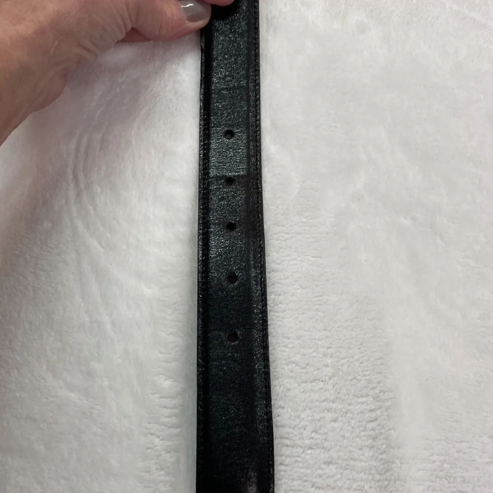 Brighton Black Anilina Blazed Cowhide on Glove Leather Belt Brass Buckle USA